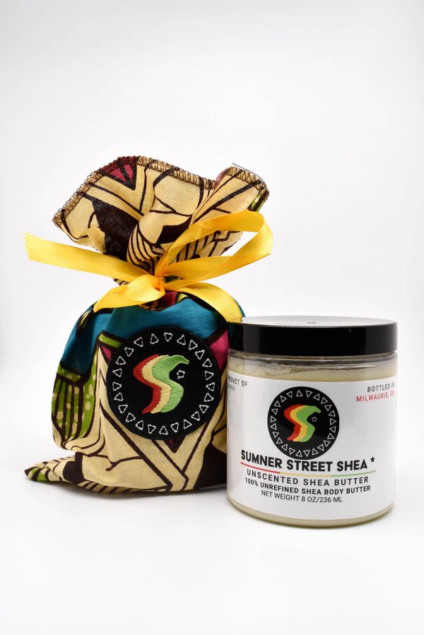 Unscented Unrefined Shea Butter with Ankara Tote Bag